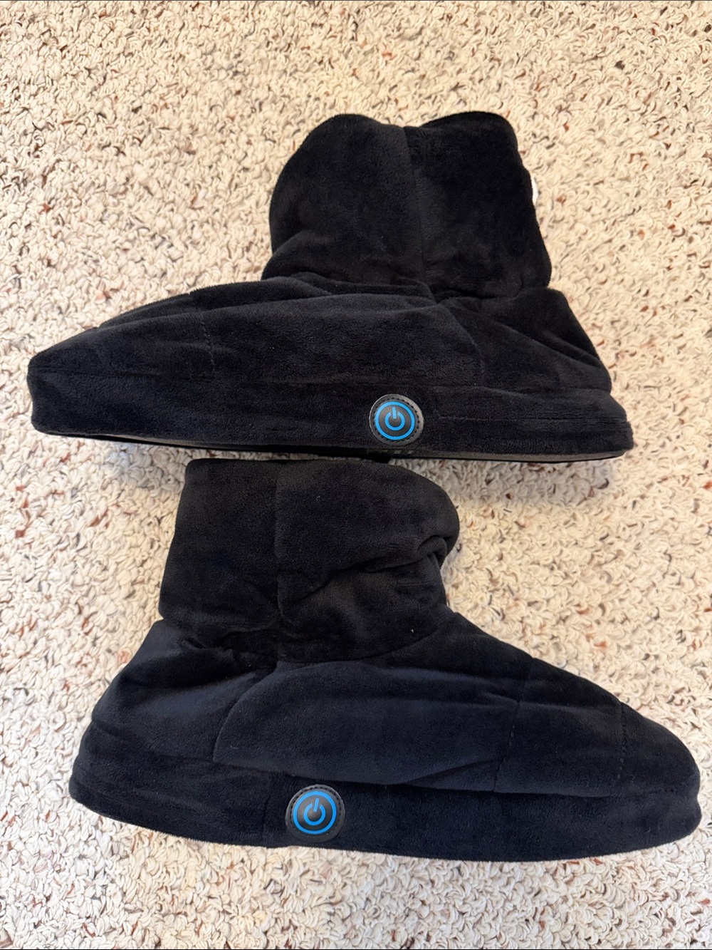 Foot Massager Plush Women's Booties - Black